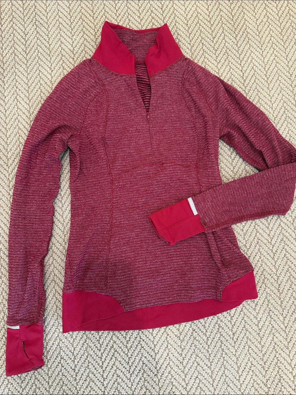 lululemon athletica Maroon Heathered Zip-Front Performance Jacket